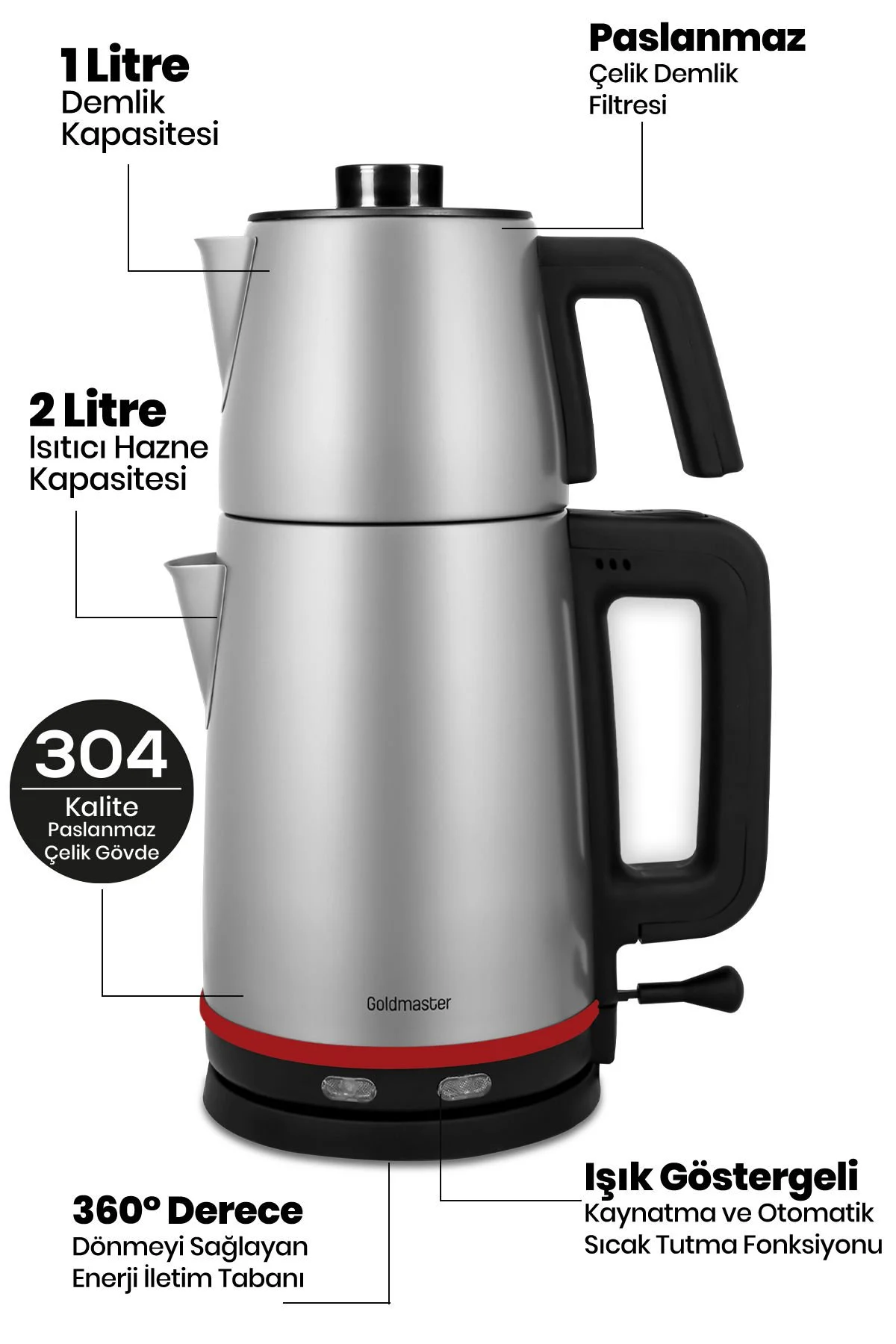 Goldmaster Joy Tea Paslanmaz Çelik Çay Makinesi - Görsel 3