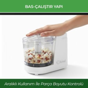 Kiwi KC-8217 Mini Gıda Doğrayıcı 350 ml Kapasiteli & Paslanmaz Çelik Bıçaklı